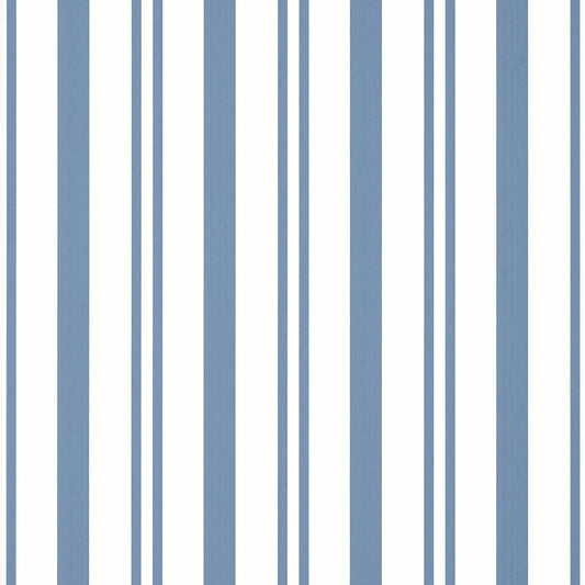 Maggie Stripe Wallpaper - Blue - Thibaut - T36461 - Premier Wallcovering