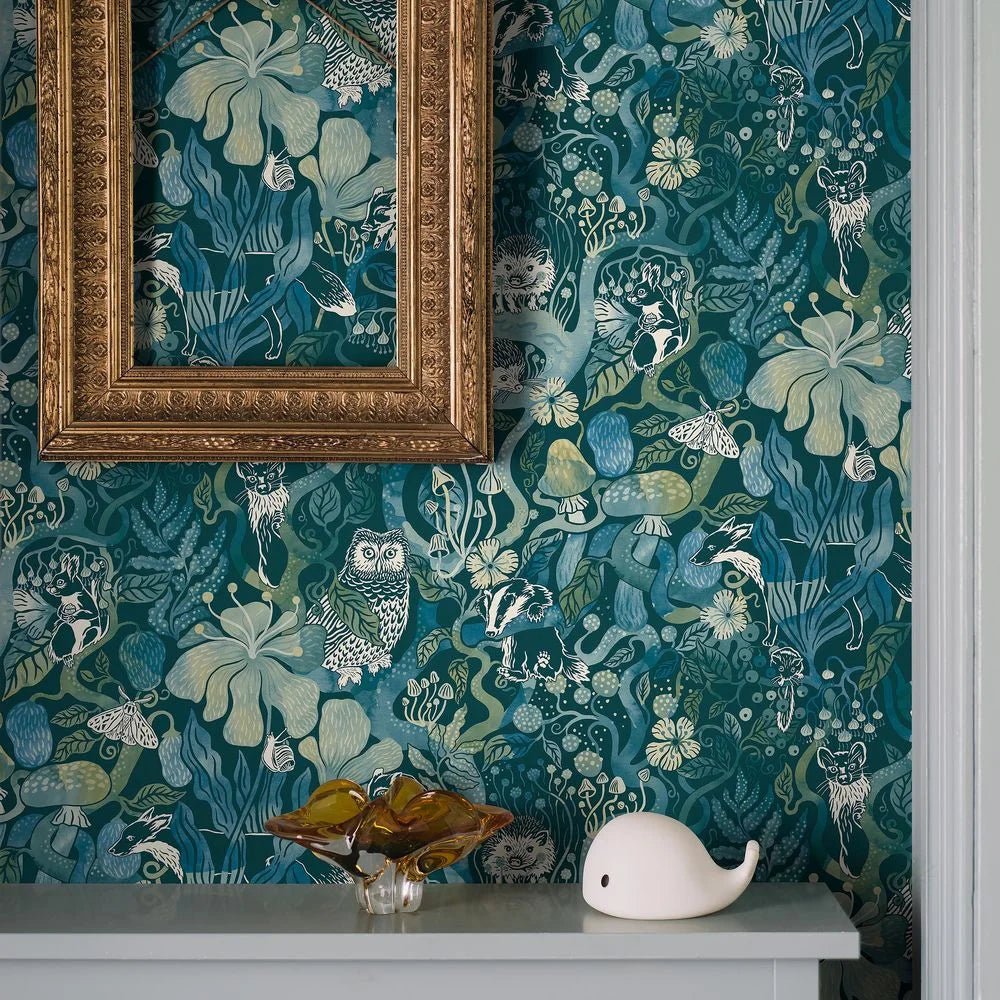 Magic Woods Wallpaper - Blue - Boråstapeter - 8149 - Premier Wallcovering