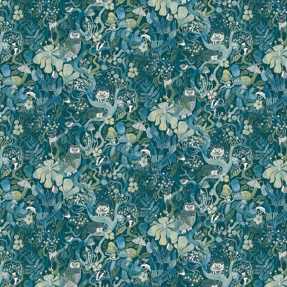 Magic Woods Wallpaper - Blue - Boråstapeter - 8149 - Premier Wallcovering