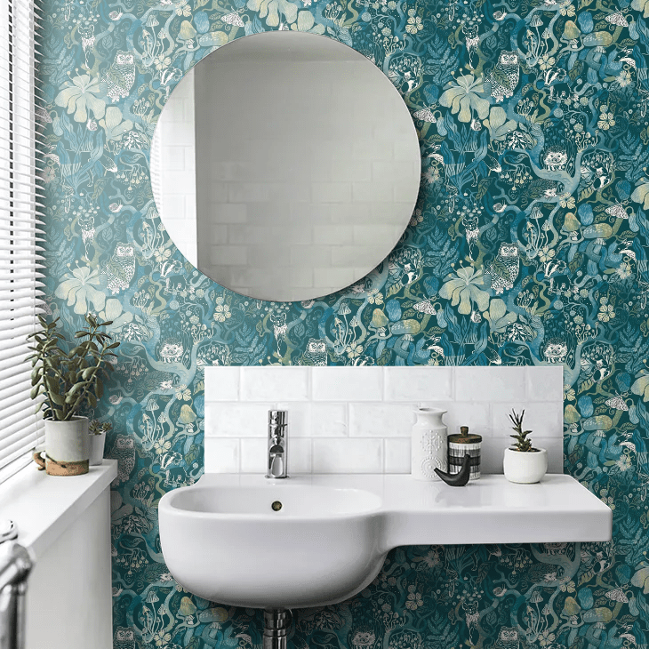 Magic Woods Wallpaper - Blue - Boråstapeter - 8149 - Premier Wallcovering