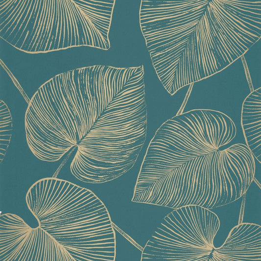 Magistral Wallpaper - Bleu Canard - Caselio - 104536024 - Premier Wallcovering