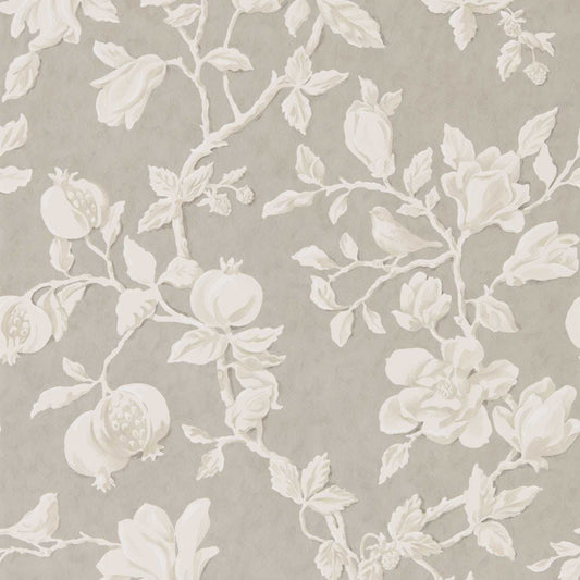 Magnolia & Pomegranate Wallpaper - Silver/Linen - DWOW215722 - Sanderson - Premier Wallcovering