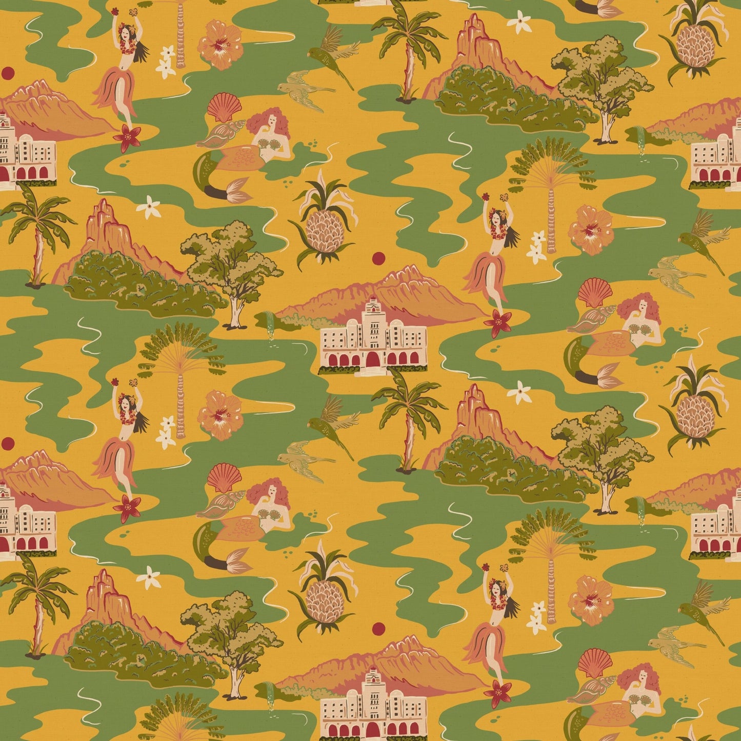 Mahalo Wallpaper - Pineapple - Wear The Walls - MAPY807652 - Premier Wallcovering