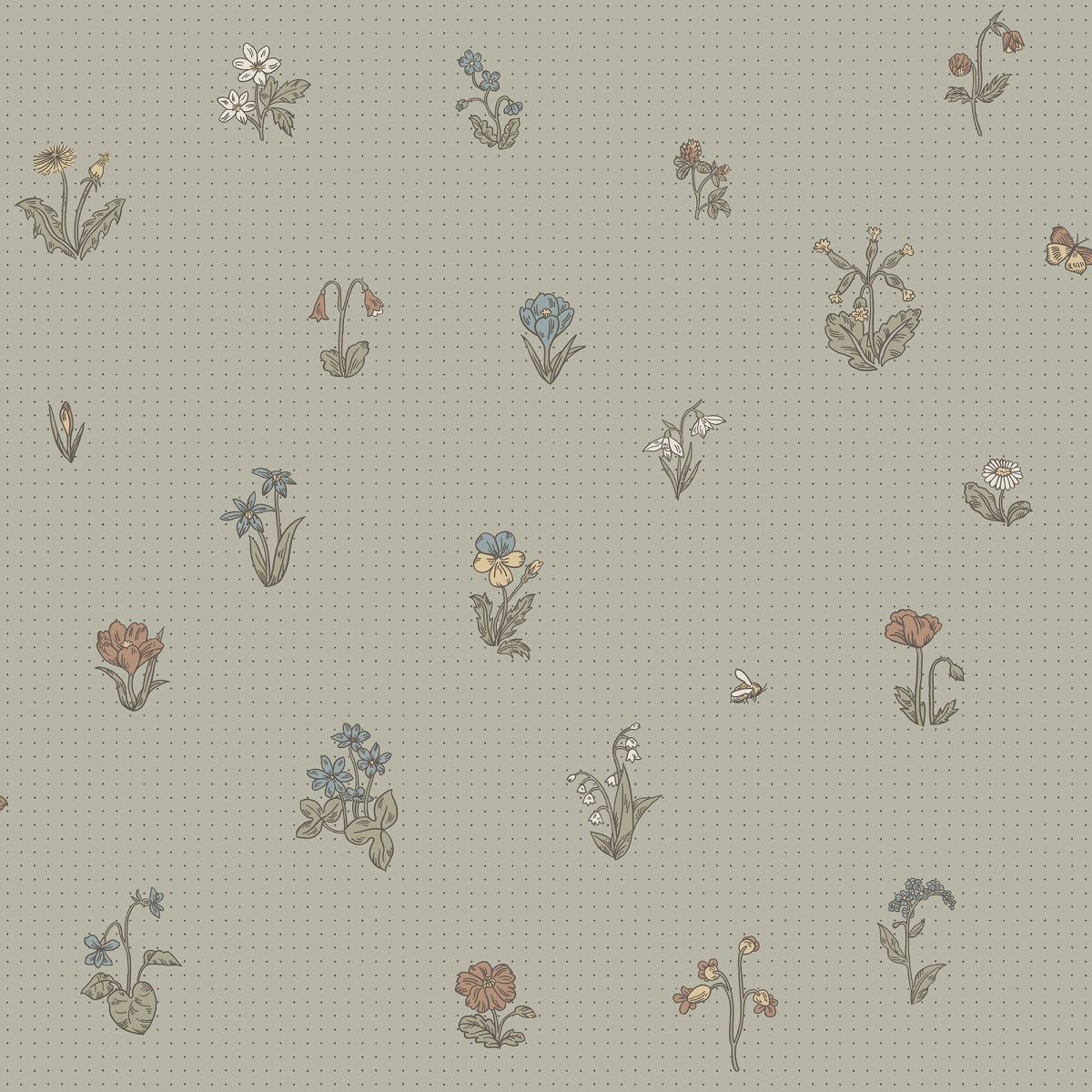 Maja Wallpaper - Sage Green - Sandberg - 841-38 - Premier Wallcovering