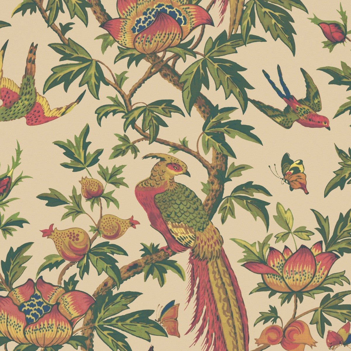 Majestic Bird Wallpaper - Antique - Warner House - Premier Wallcovering