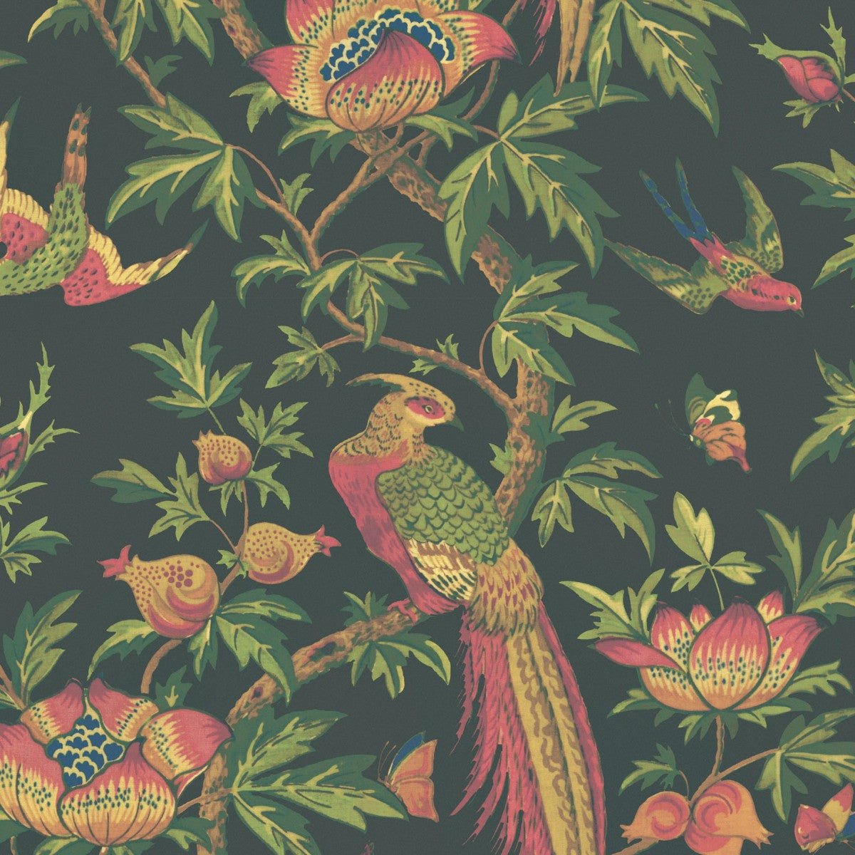 Majestic Bird Wallpaper - Noir - Warner House - Premier Wallcovering