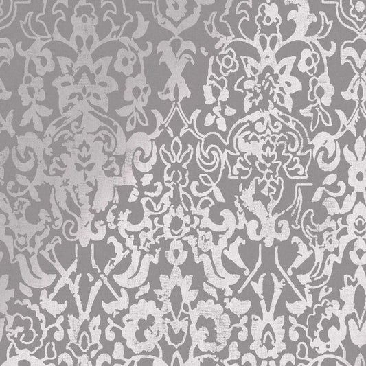 Majestic Damask Wallpaper - Grey - Next - 118293 - Premier Wallcovering