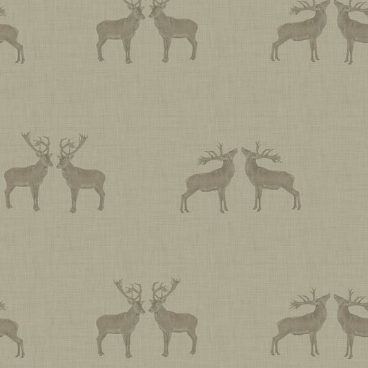 Majestic Stag Wallpaper - Warm Grey - LAN100250 - Lucie Annabel - Premier Wallcovering