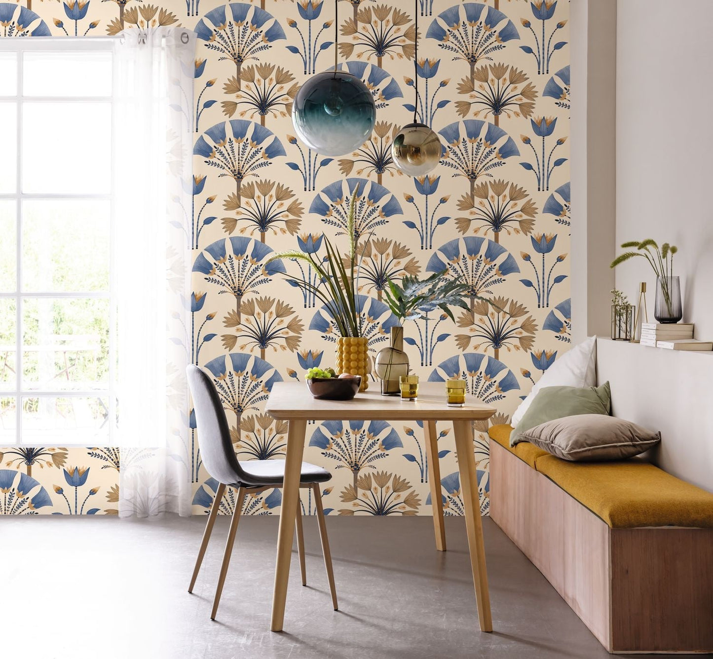 Majestic Wallpaper - Bleu Canard - Caselio - 105276142 - Premier Wallcovering