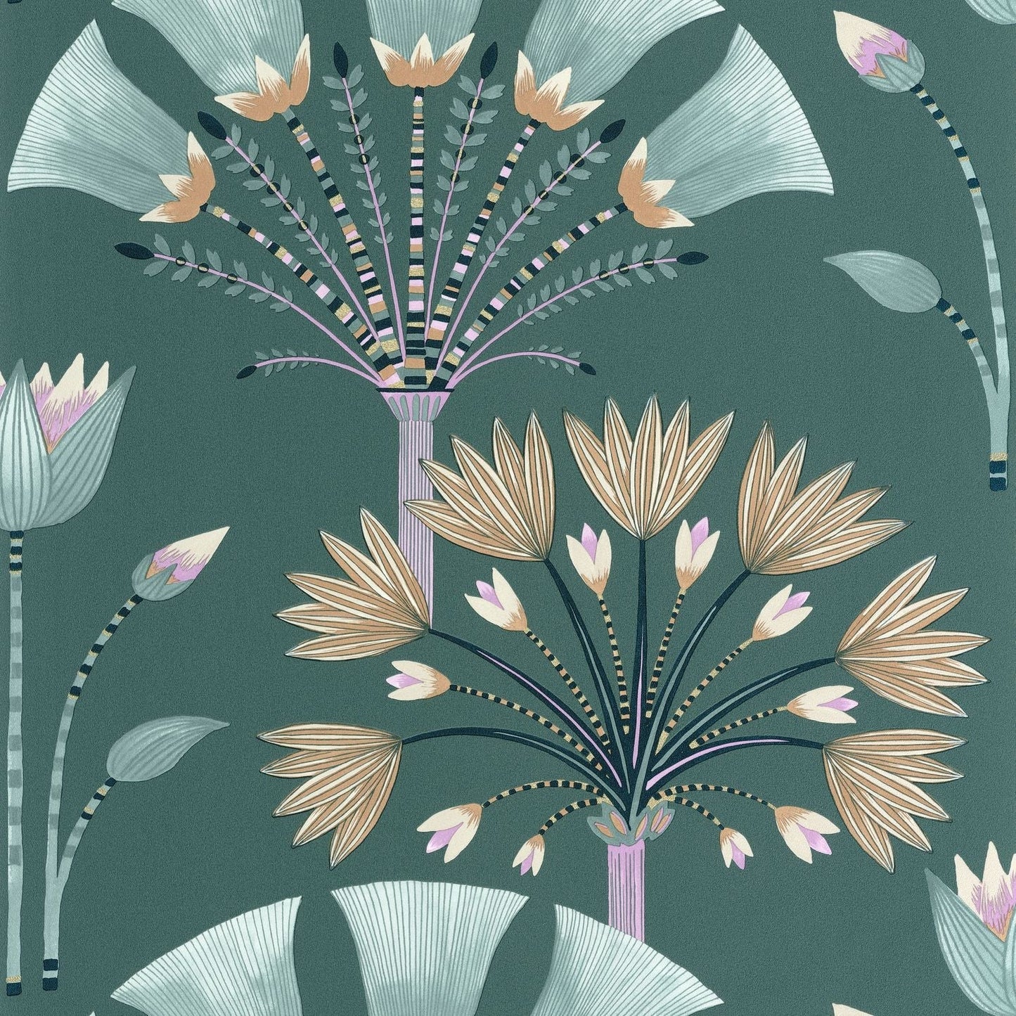 Majestic Wallpaper - Vert Emeraude - Caselio - 105277120 - Premier Wallcovering