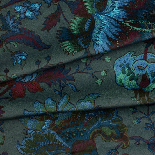 Majorelle Velvet Fabric -  Petrol - House of Hackney - 1-FA-MAJ-VE-PET-XXX-XXX - Premier Wallcovering
