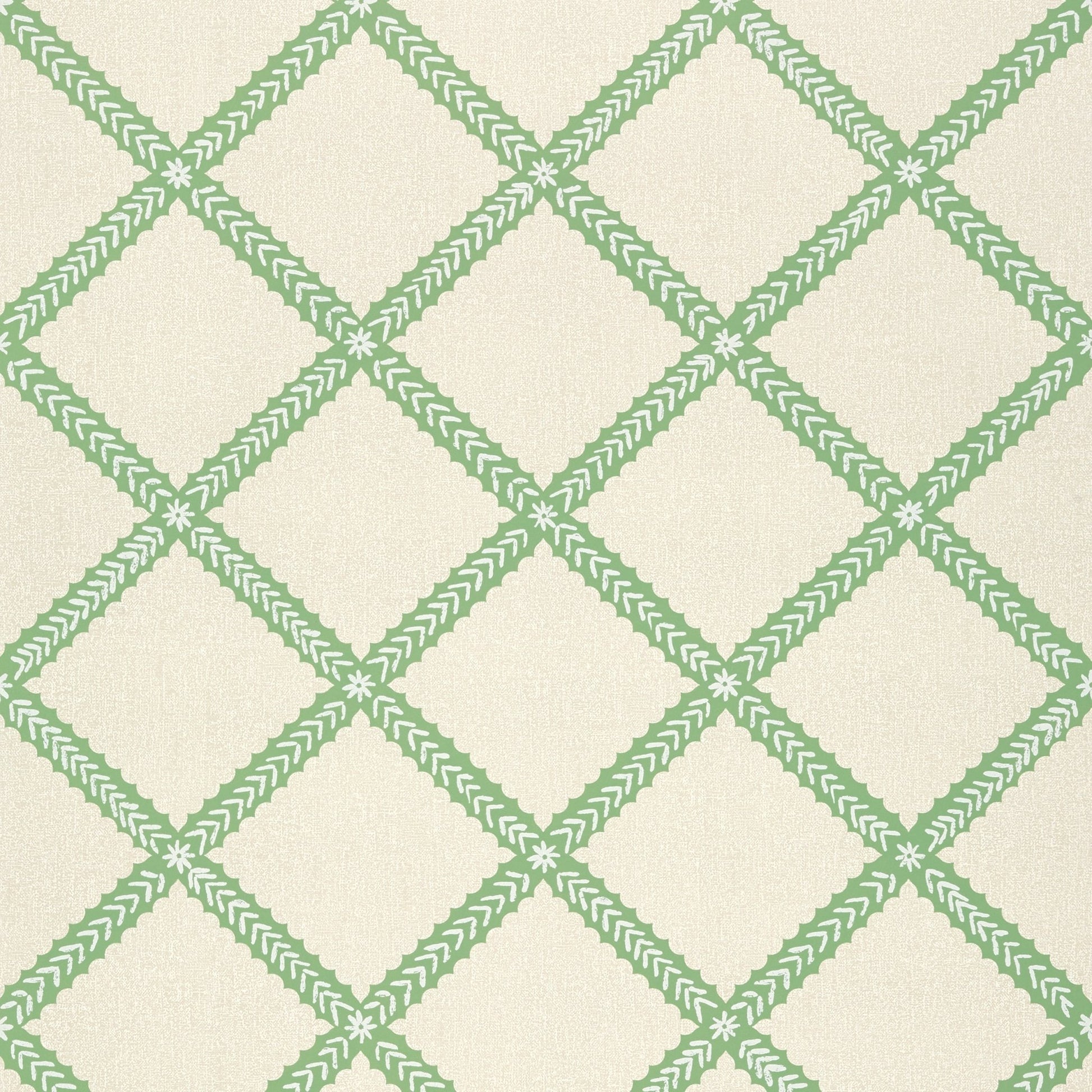 Majuli Trellis Wallpaper - Green - Thibaut - T88747 - Premier Wallcovering