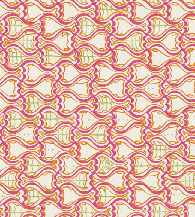 Make Fish Wallpaper - Fushcia - Christopher Farr Cloth - CFW225 - 04 - Premier Wallcovering