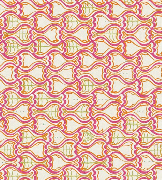 Make Fish Wallpaper - Fushcia - Christopher Farr Cloth - CFW225 - 04 - Premier Wallcovering