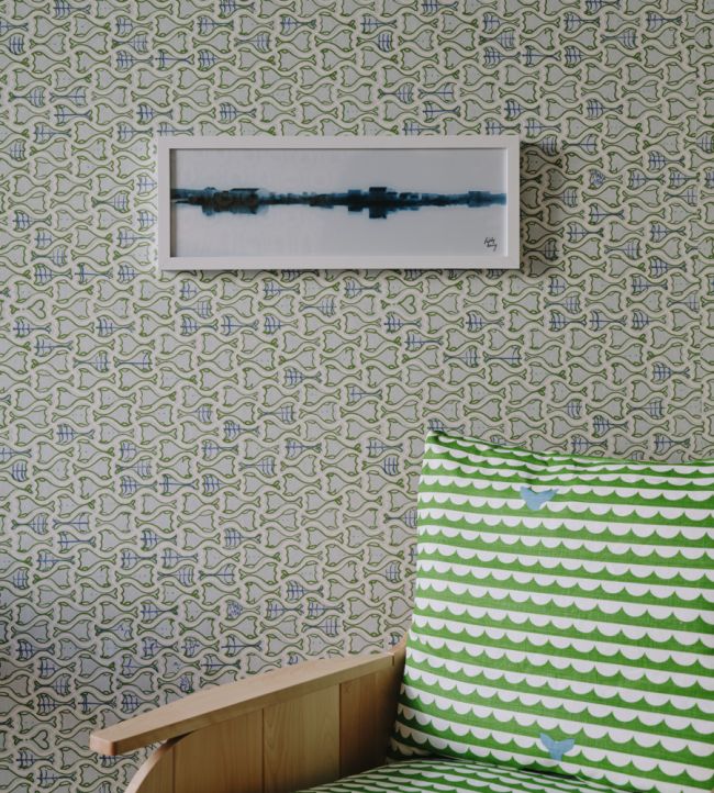 Make Fish Wallpaper - Fushcia - Christopher Farr Cloth - CFW225 - 04 - Premier Wallcovering