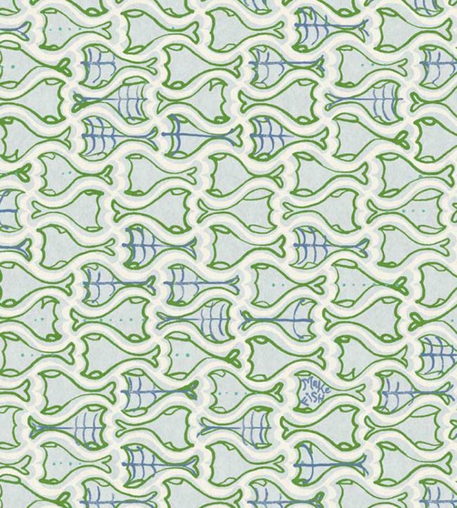 Make Fish Wallpaper - Grass - Christopher Farr Cloth - CFW225 - 05 - Premier Wallcovering