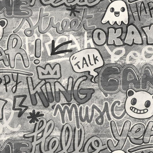Make It Fun Wallpaper - Noir - Caselio - 103309009 - Premier Wallcovering