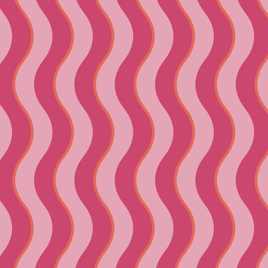 Making Waves Wallpaper - Raspberry & Tangerine - Envy - 122371 - Premier Wallcovering