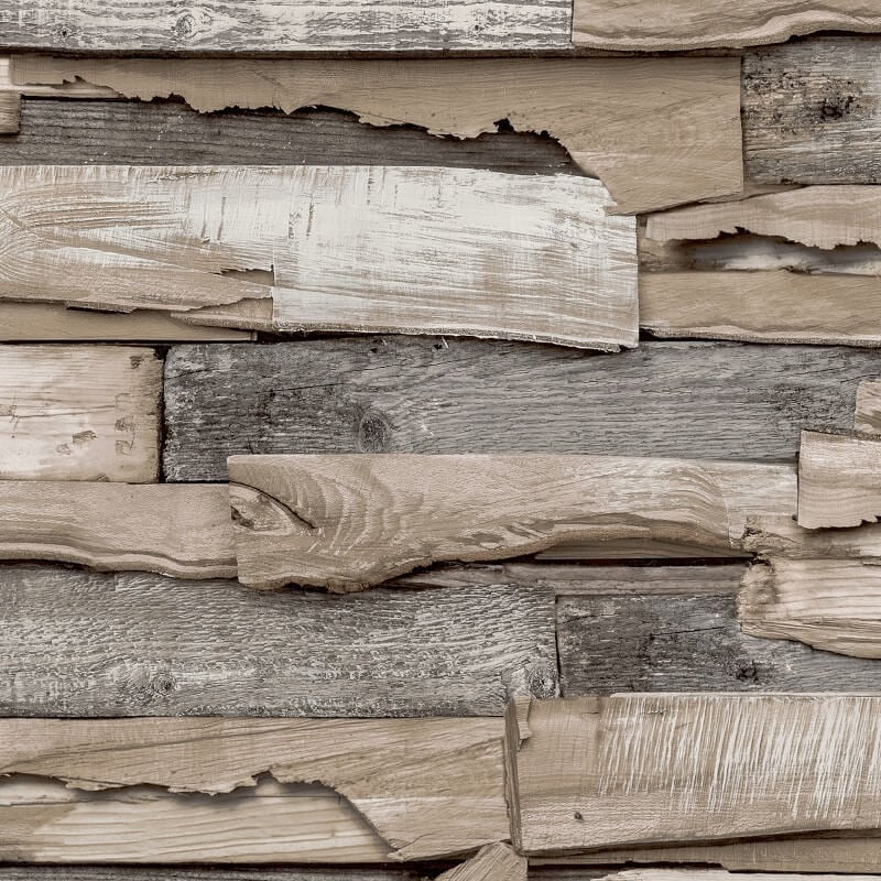 Malay Wood Panel Wallpaper - Natural - Grandeco - WL1002 - Premier Wallcovering