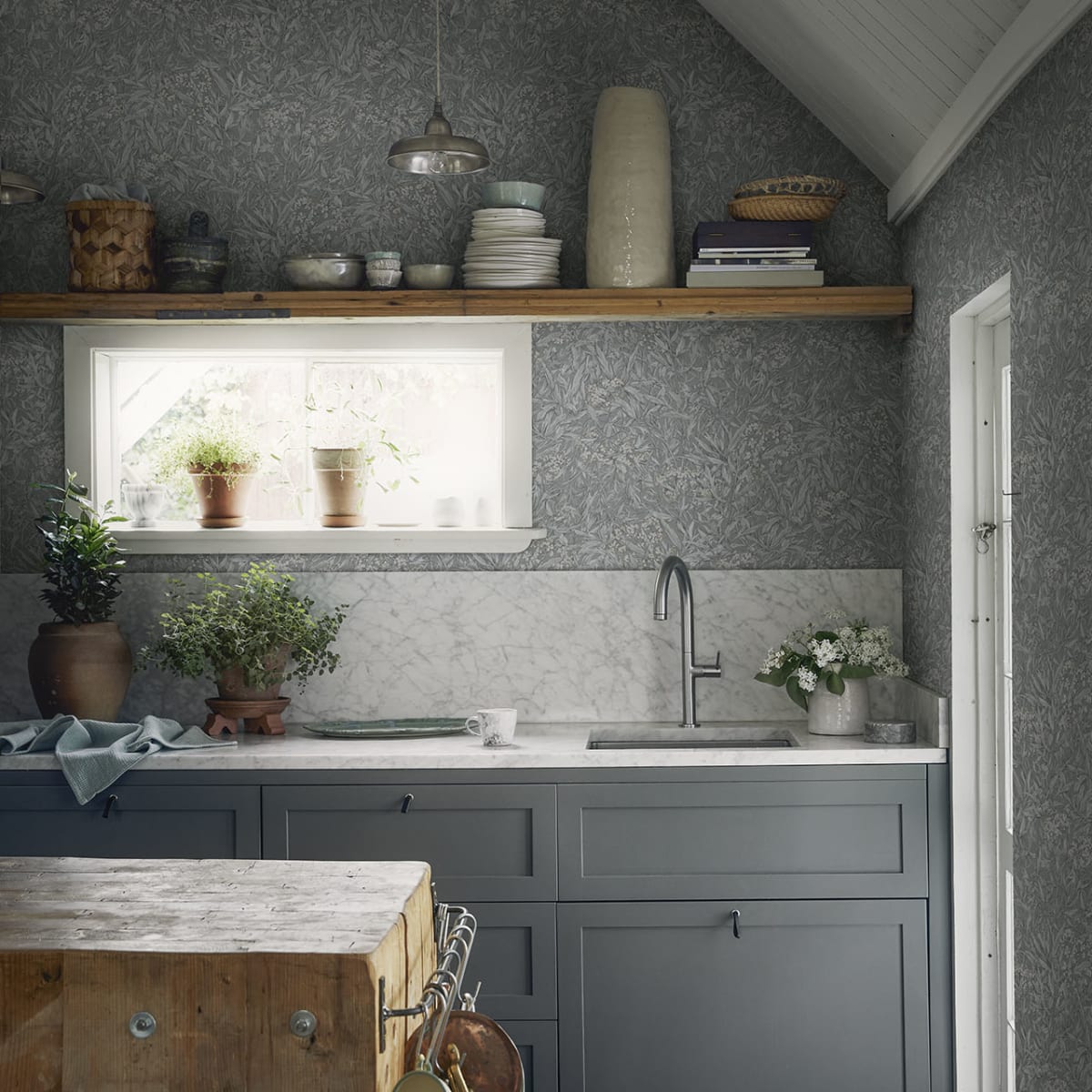 Malin Wallpaper - Mineral Gray - Sandberg - 225-31 - Premier Wallcovering