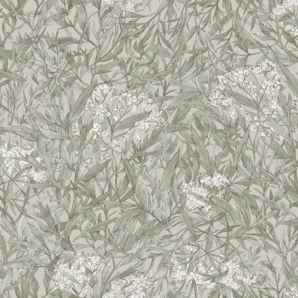 Malin Wallpaper - Sage Green - Sandberg - 225-28 - Premier Wallcovering