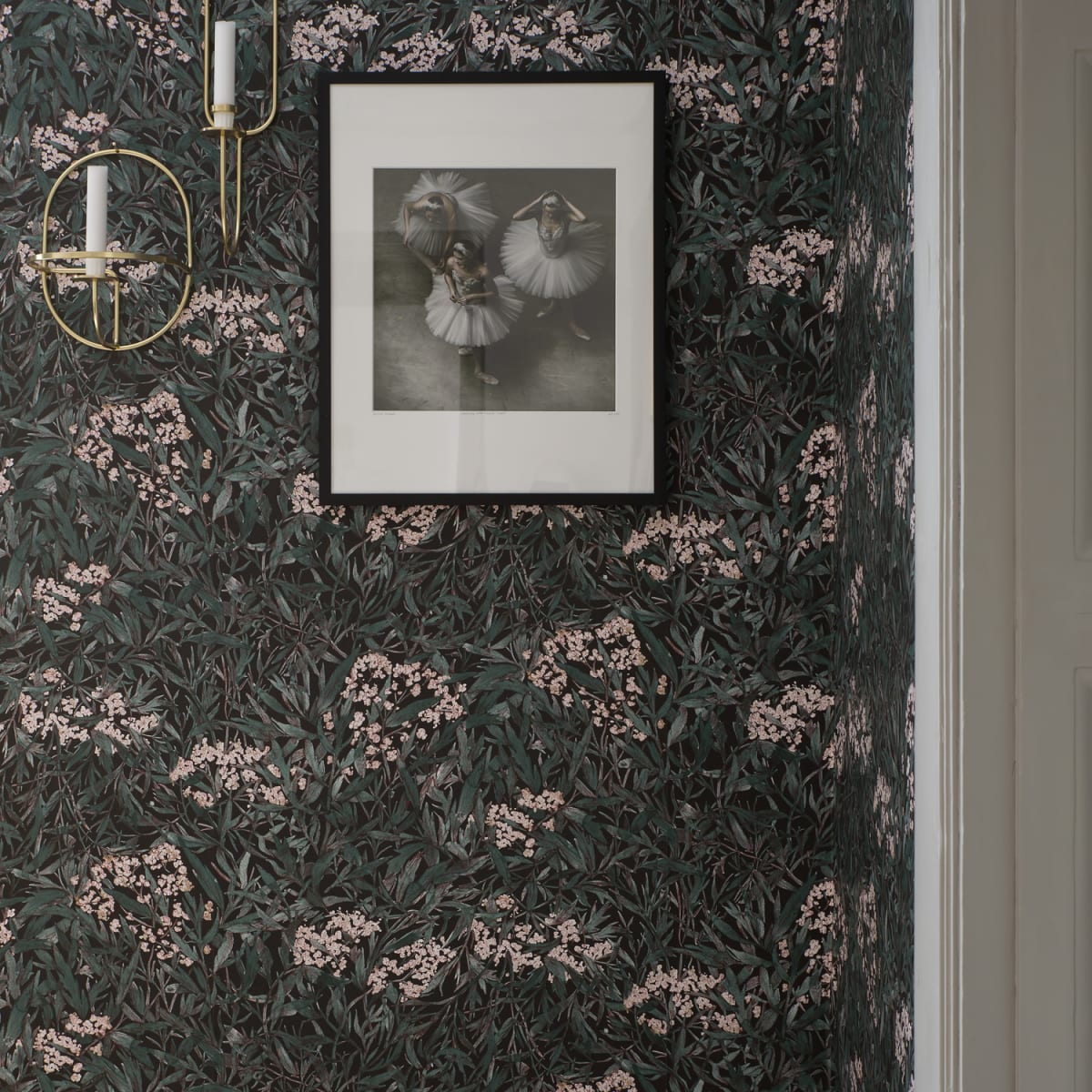 Malin Wallpaper - Black - Sandberg - 225-81 - Premier Wallcovering
