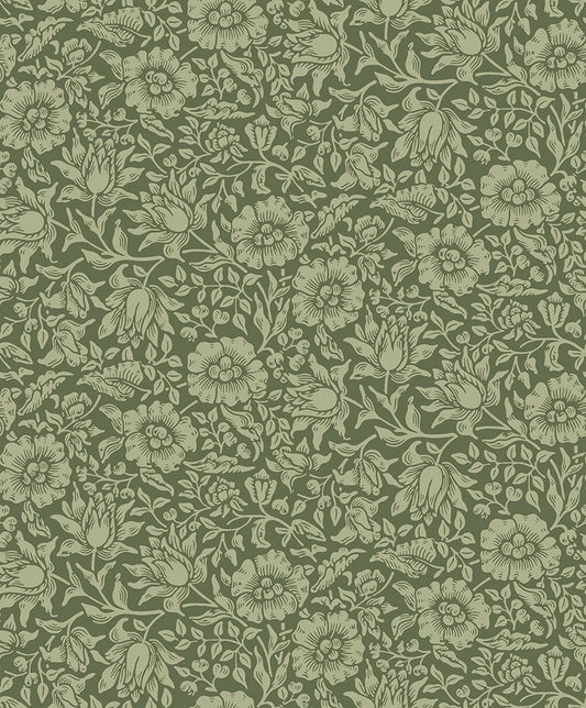 Mallow Wallpaper - Green - Midbec - 82042 - Premier Wallcovering