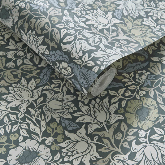Mallow Wallpaper - Slate/Dove - Clarke & Clarke - W0173/01 - Premier Wallcovering
