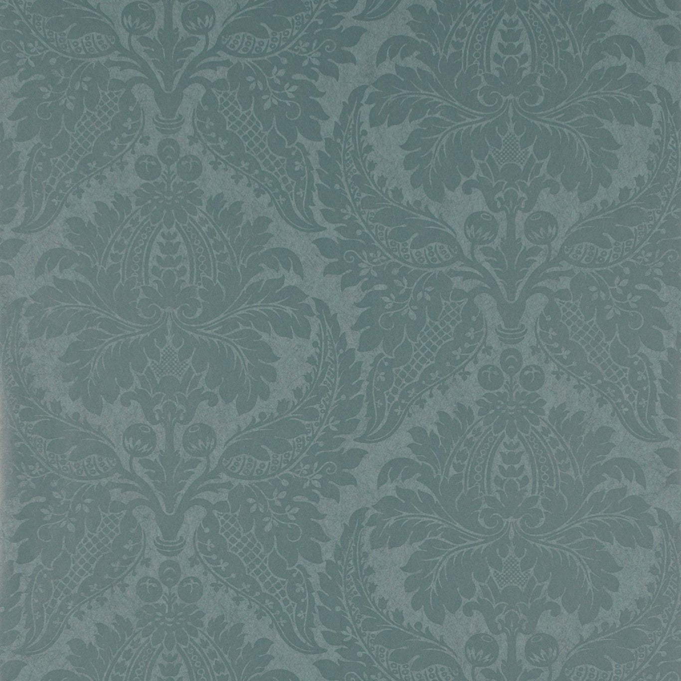 Malmaison Damask Wallpaper - Teal - ZCON311998 - Zoffany - Premier Wallcovering
