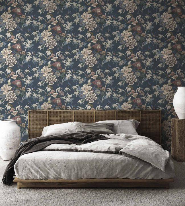 Maluku Wallpaper - Prussian Blue - Arley House - MALUKU17 - Premier Wallcovering