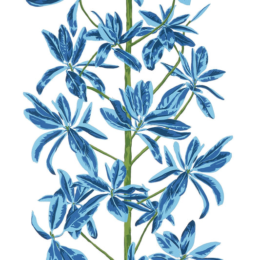 Mangrove Tree Wallpaper - Blue & White - Thibaut - T45032 - Premier Wallcovering