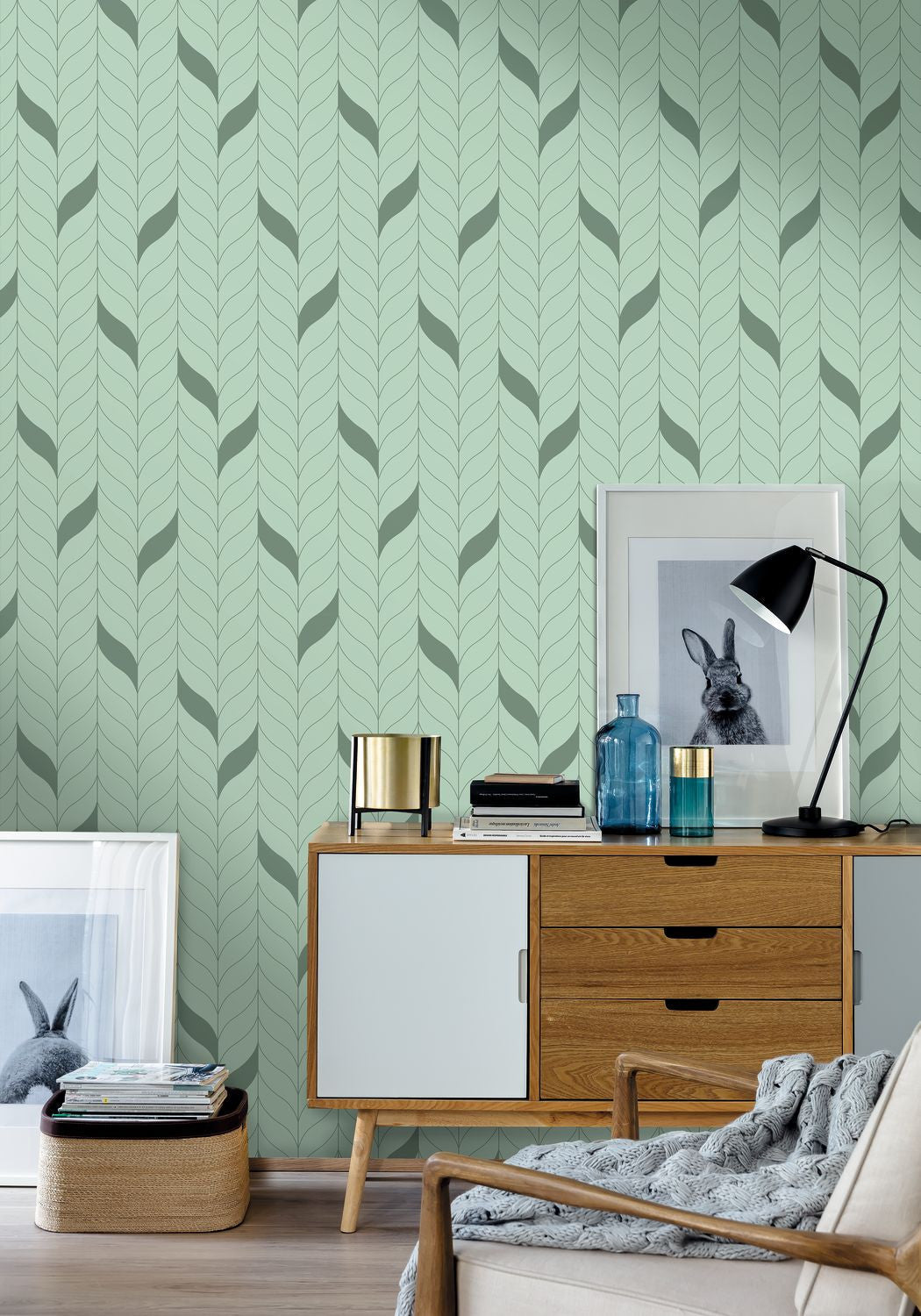 Manille Wallpaper - Vert De Gris - Caselio - 103977211 - Premier Wallcovering