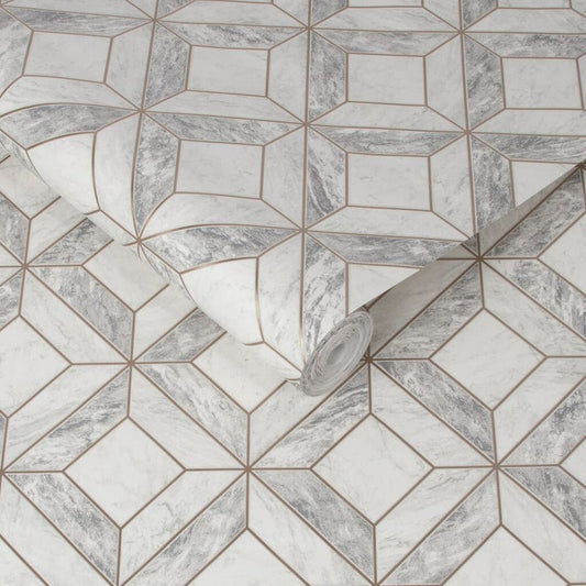 Marble Marquetry Wallpaper - Contour - 103856 - Premier Wallcovering