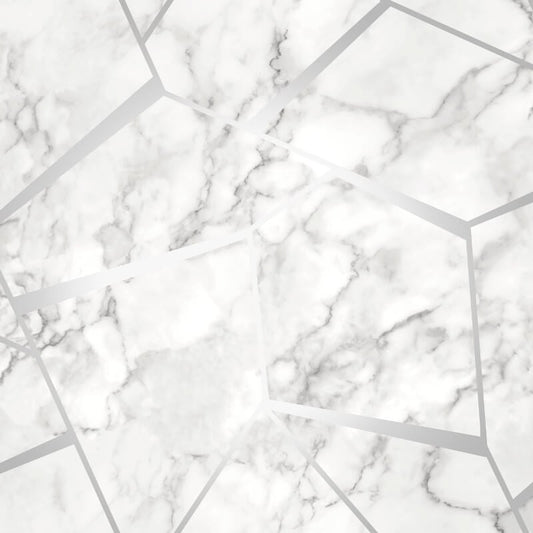 Marblesque Fractal Metallic Wallpaper - Silver - Fine Décor - FD42263 - Premier Wallcovering