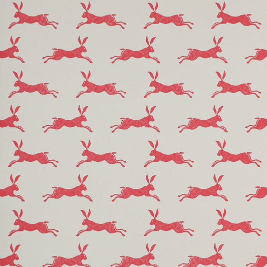 March Hare Wallpaper - Red - J135W - 01 - Jane Churchill - Premier Wallcovering