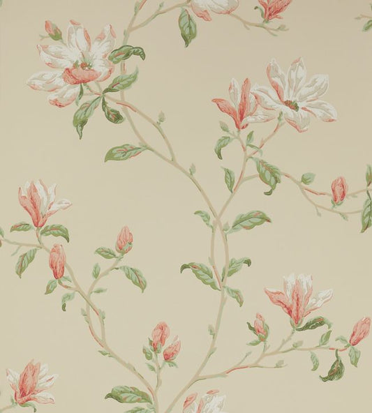 Marchwood Wallpaper - Coral/Sage - Colefax & Fowler - 07976/09 - Premier Wallcovering