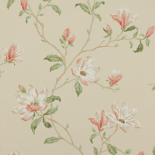 Marchwood Wallpaper - Coral/Sage - Colefax & Fowler - 07976/09 - Premier Wallcovering