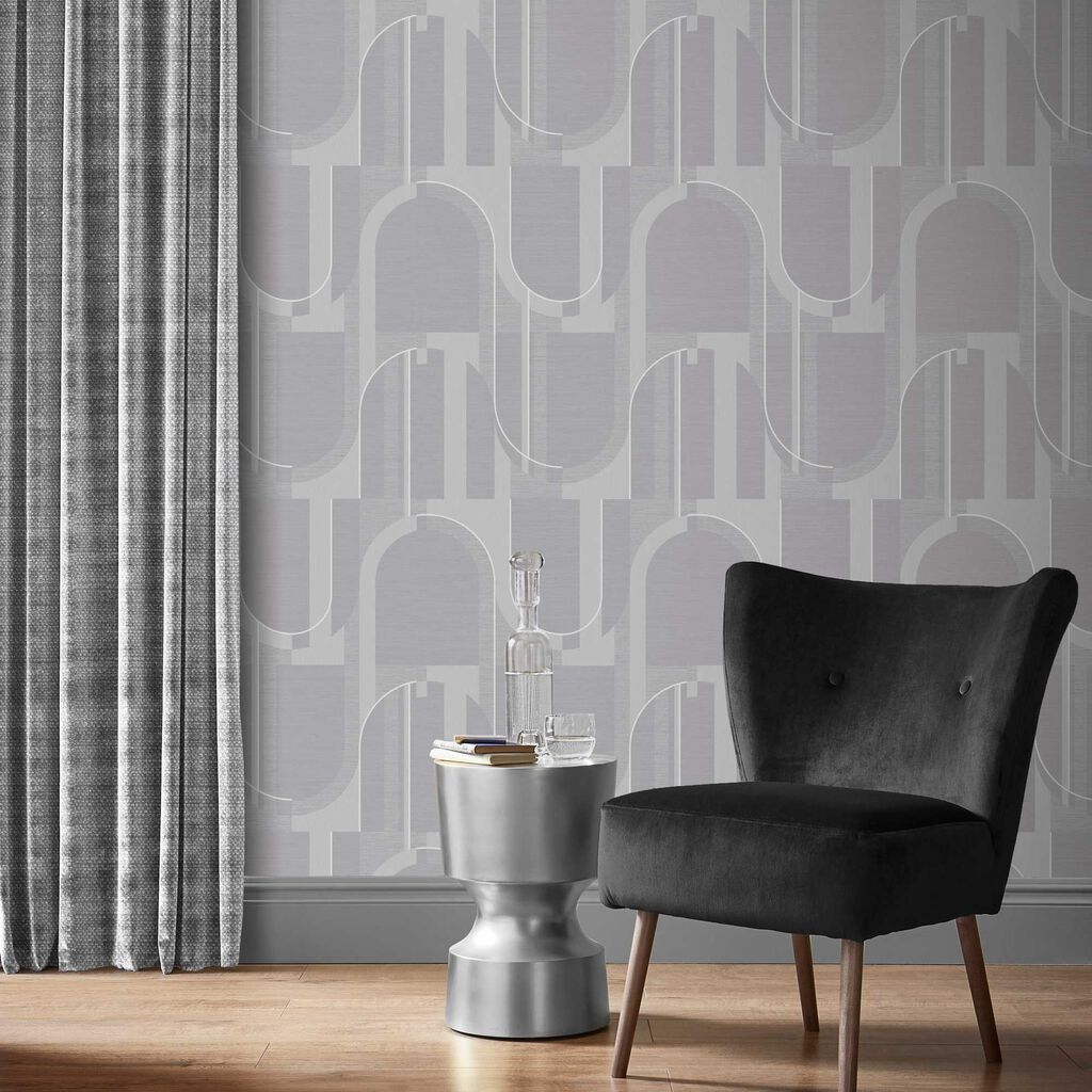 Marcia Wallpaper - Grey - Graham & Brown - 118012 - Premier Wallcovering