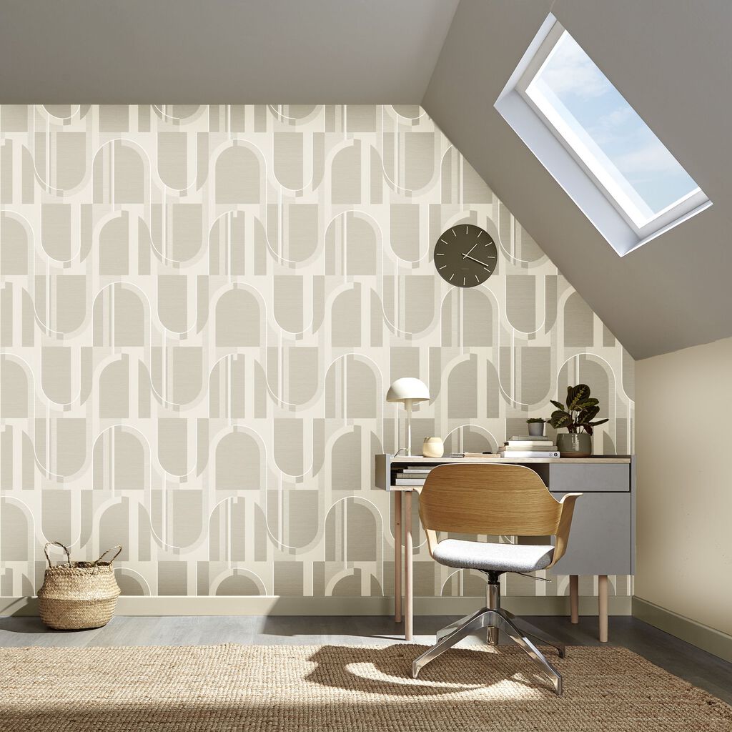 Marcia Wallpaper - Taupe - Graham & Brown - 118013 - Premier Wallcovering