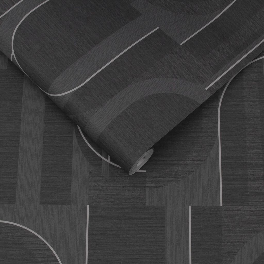 Marcia Wallpaper - Black - Graham & Brown - 118014 - Premier Wallcovering