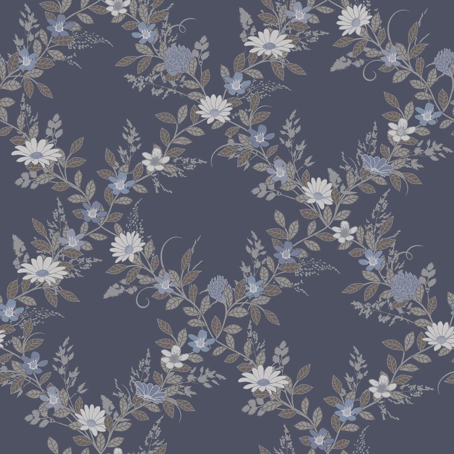 Margareta Wallpaper - Blue - Midbec - 92109 - Premier Wallcovering