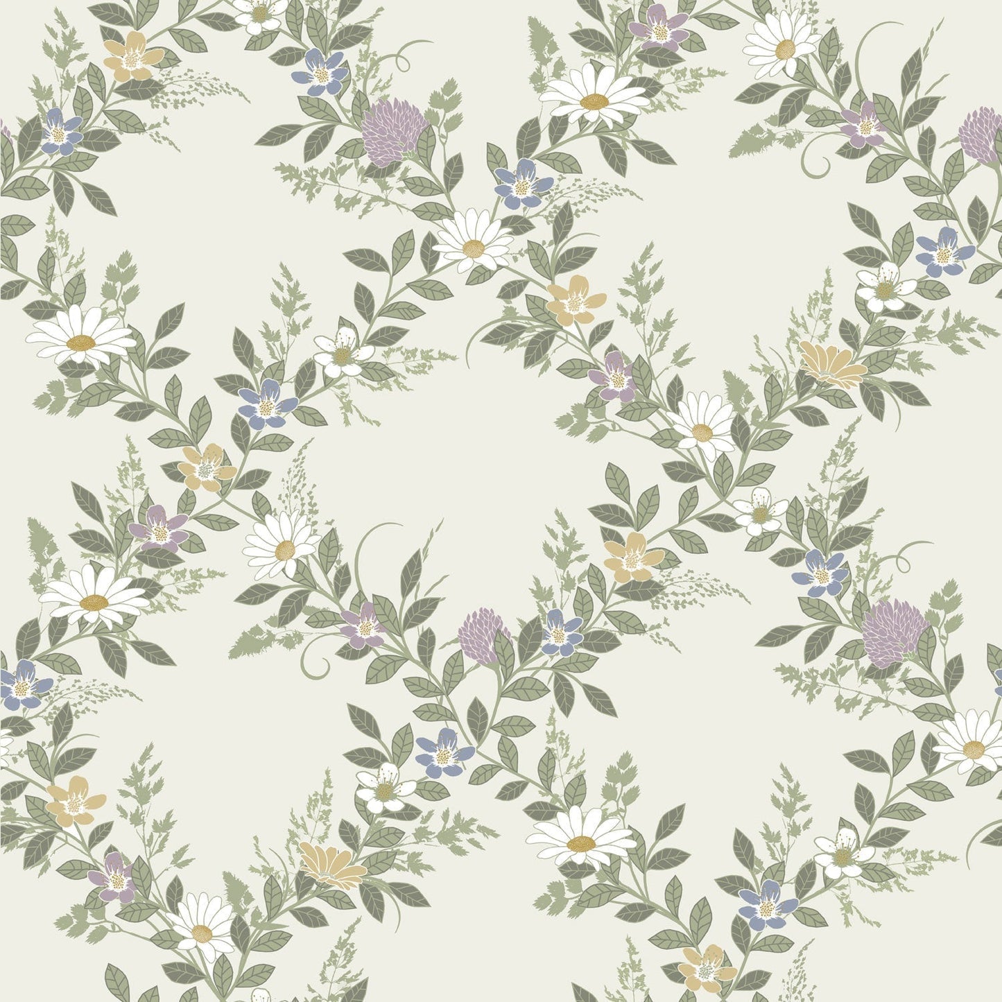 Margareta Wallpaper - Creamy White - Midbec - 92107 - Premier Wallcovering