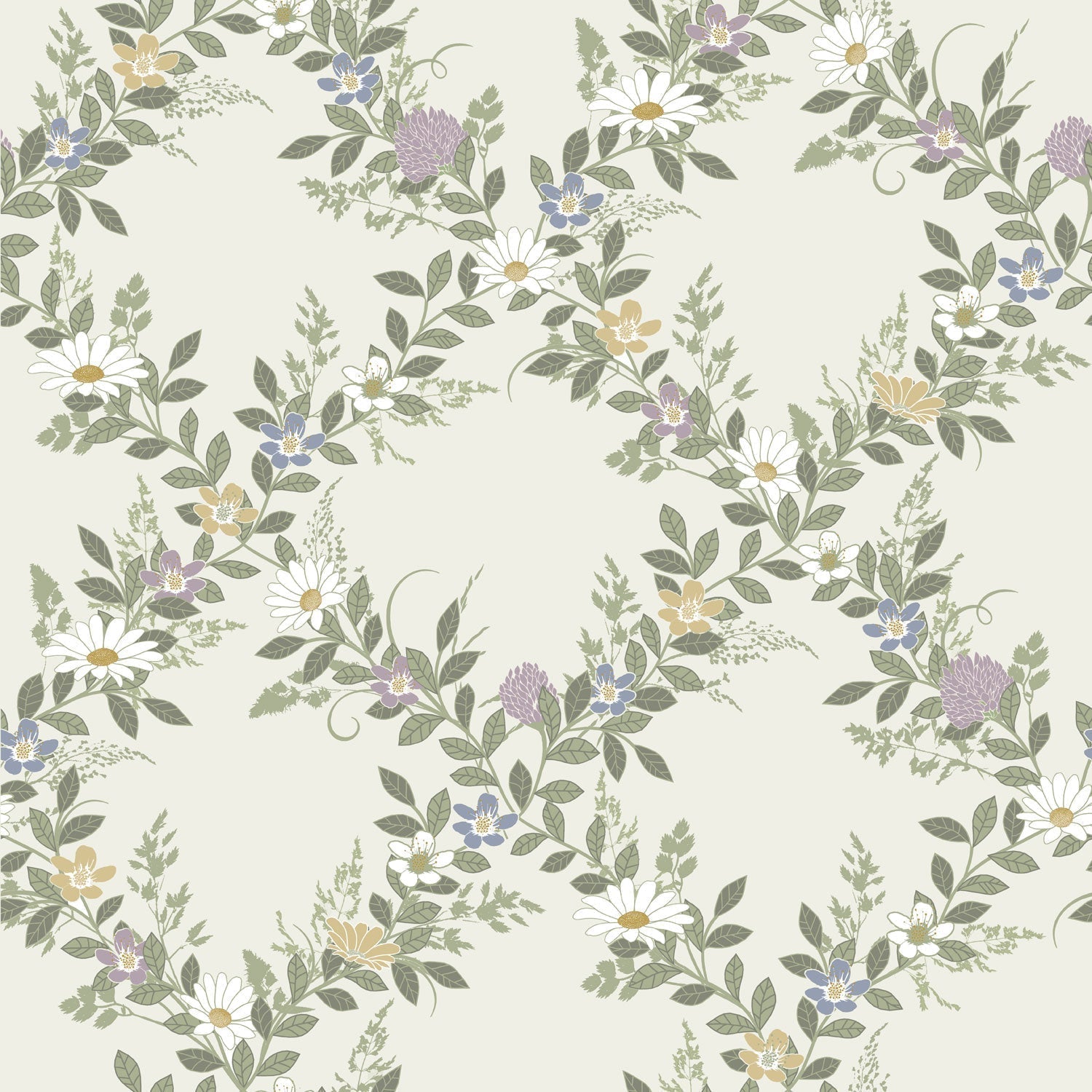 Margareta Wallpaper - Creamy White - Midbec - 92107 - Premier Wallcovering