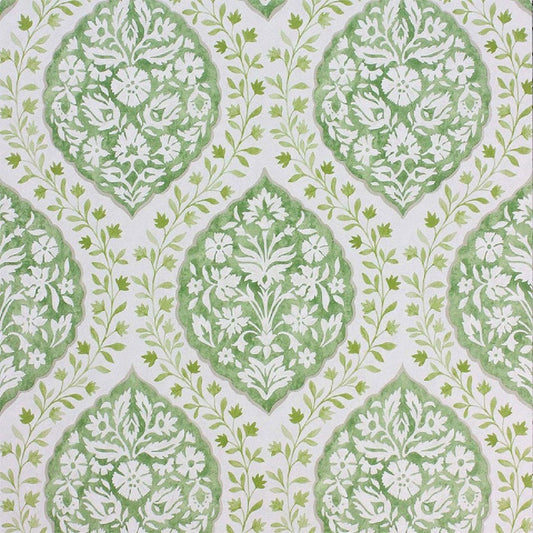 Marguerite Wallpaper - Green/Ivory - Nina Campbell - NCW4304-01 - Premier Wallcovering