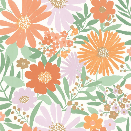 Marguerite Wallpaper - Blanc - Caselio - 104430547 - Premier Wallcovering
