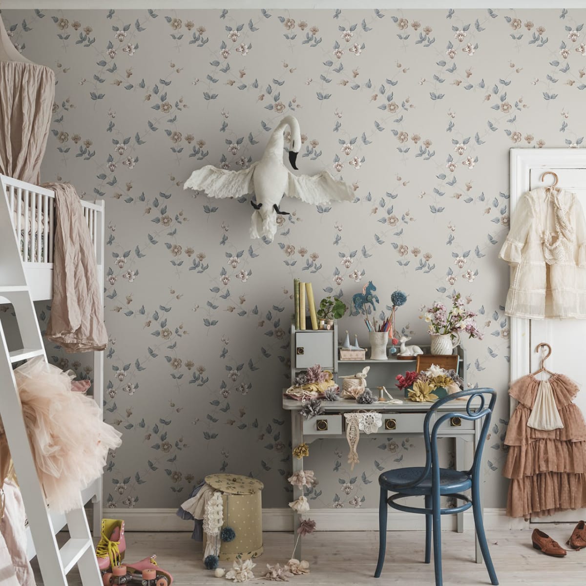 Maria Wallpaper - Indigo Blue - Sandberg - 834-36 - Premier Wallcovering