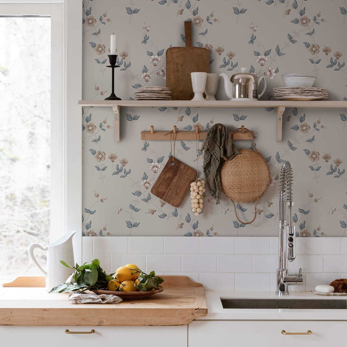 Maria Wallpaper - Indigo Blue - Sandberg - 834-36 - Premier Wallcovering