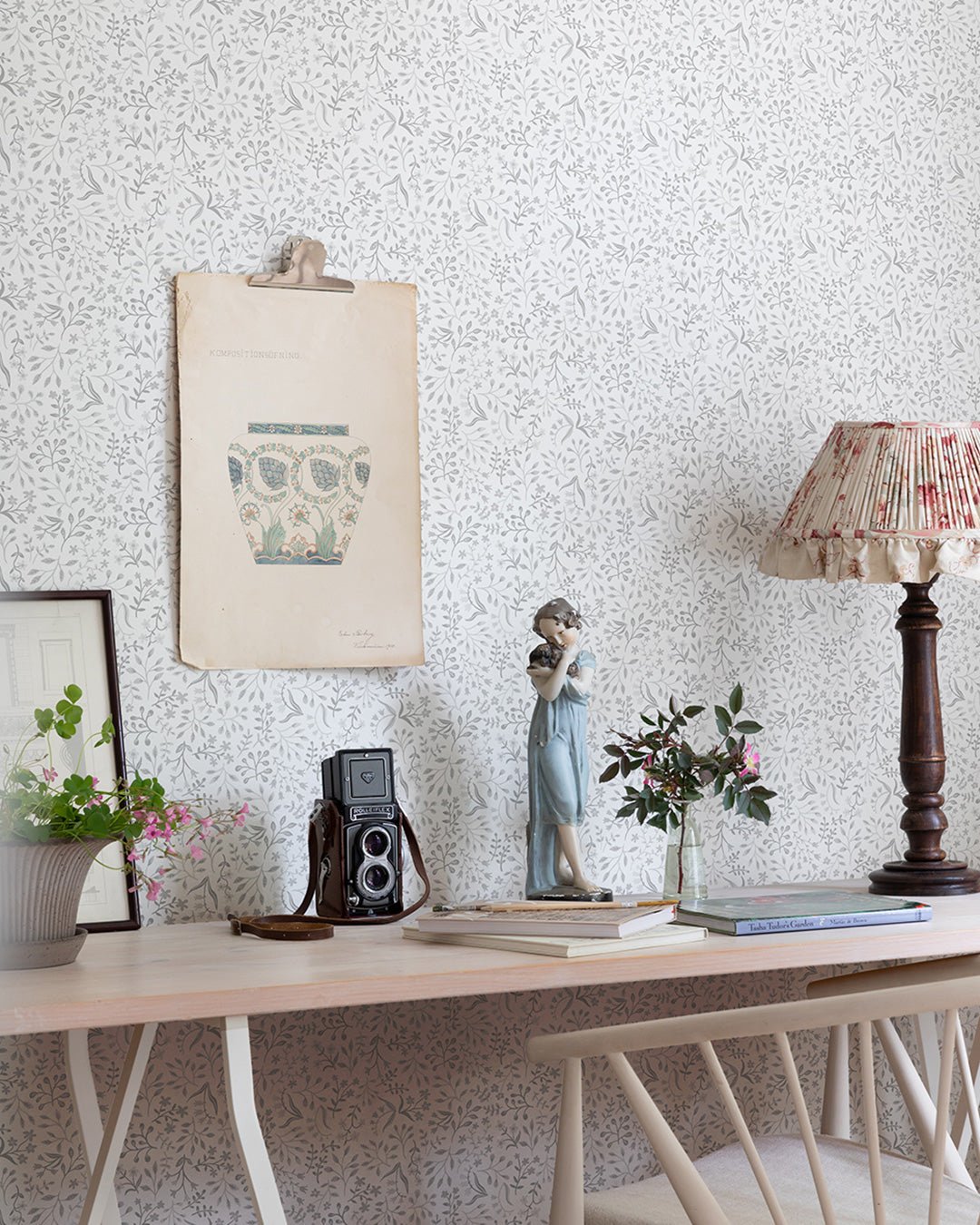 Marie Wallpaper - Gray - Midbec - 13131 - Premier Wallcovering