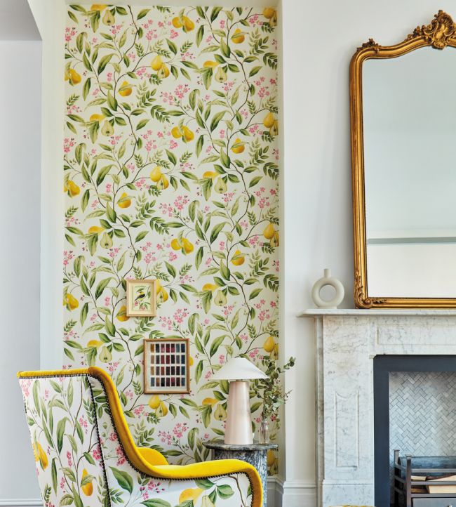 Marie Wallpaper - Fig leaf/Honey/Blossom - HDHW112909 - Harlequin - Premier Wallcovering