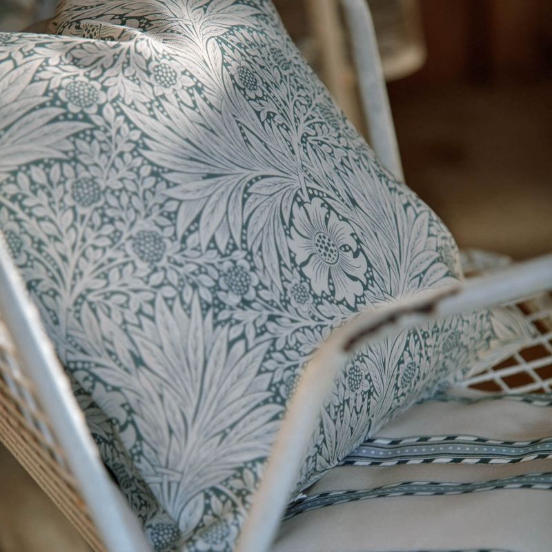 Marigold Outdoor Fabric - Mineral Blue - Morris & Co - 227102 - Premier Wallcovering